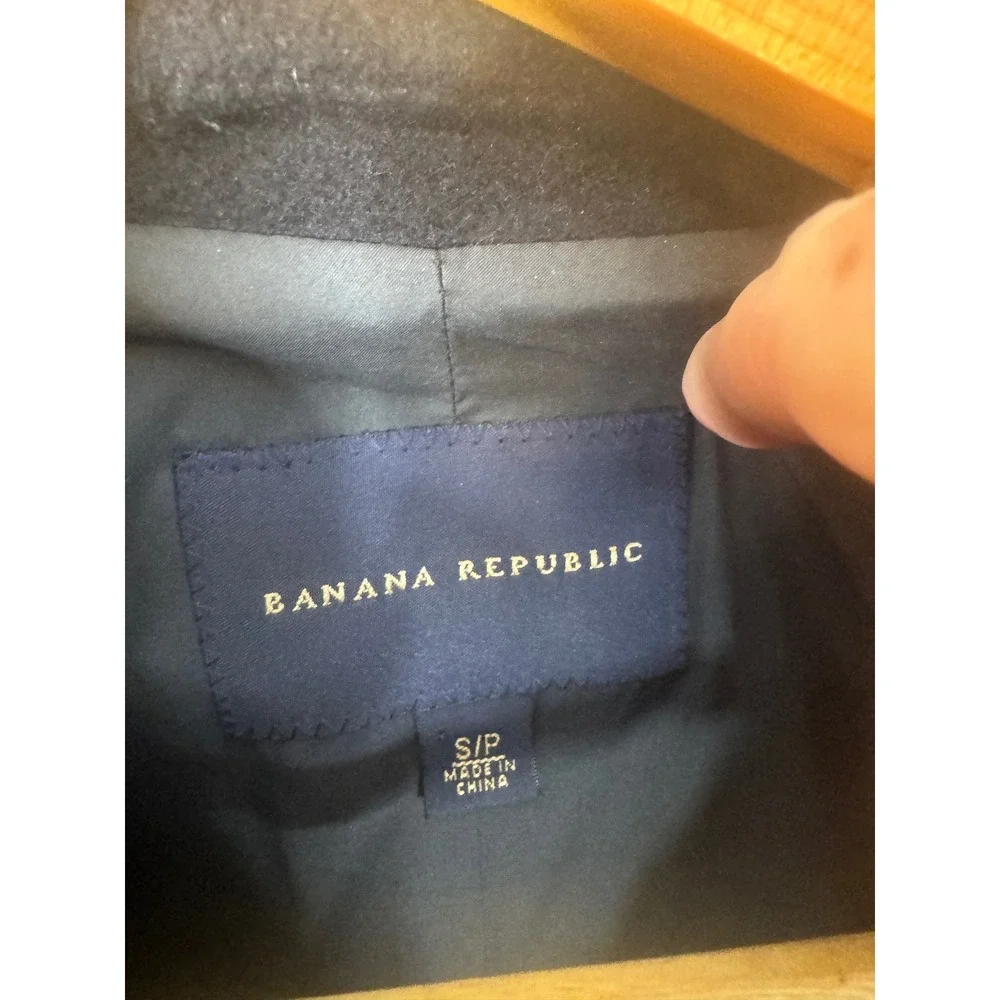 Banana Republic Mens Black Wool Cashmere Blend Full Zip Jacket 593783-00 Small